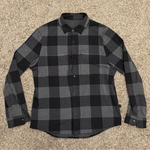 Lululemon Soft Knit Overshirt Medium Black Grey Check